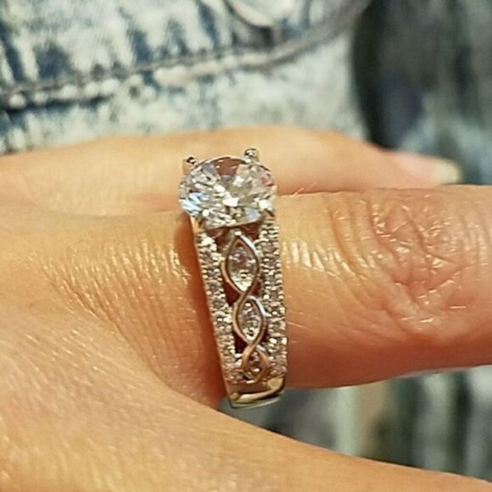 14k gold plated Engagement Ring 5 6 7 8 9 10 11